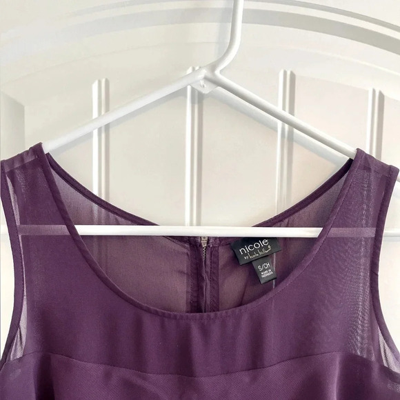 Nicole by Nicole Miller Dark Purple Ruffled Tank Top - Picture 4 of 5